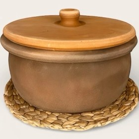 Resim AdenArt El Yapımı Doğal Toprak Güveç Tencere Jumbo Boy 30*15 cm 
