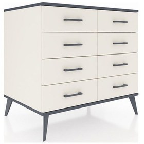 Resim Kronos Şifonyer 8 Çekmeceli 88x59x80 Aytaşı-antrasit/aytaşı Antrasit/aytaşı 