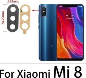 Resim Xiaomi Mİ8 Arka Kamera Camı Lens Yapışkanlı 