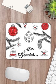 Resim hediyemen Dekoratif Yılbaşı Topları Temalı Mousepad 