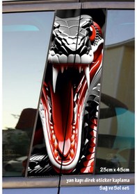 Resim Yılan Kobra Oto Folyo Baskı Kaplama Araba Kapı Sticker Set 