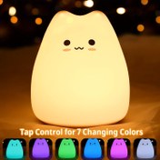 Resim Sevimli Kedi Gece Lambası - Dokunmatik, USB ile Çalışan Yatak Başlığı Işığı, Sıcak Beyaz ve Çok Renkli Modlar, Şirin Allık Desenli, Oda veya Rahat Yatak Odası İçin Mükemmel | Dayanıklı Hayvan Temalı Dekor 