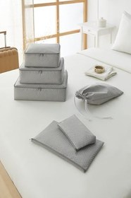 Resim Ocean Home Textile 8'li Gri Balıksırtı Bavul İçi Düzenleyici Set 
