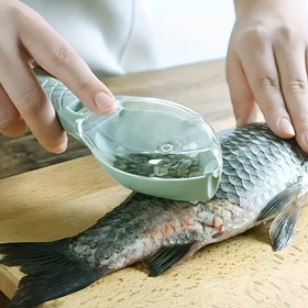 Resim 1 adet KitchenCraft Balık Pul Temizleyici Saklama Kutusu ile - Yemek İçin Kolay Temizlenen Kazıyıcı, Verimli Balık Pul Temizleme Aracı 