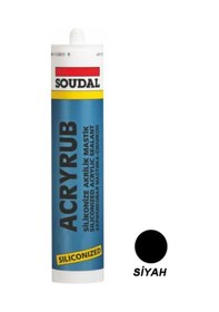 Resim Soudal Acryrub Silikonize Akrilik Mastik 500Gr Siyah Siyah 