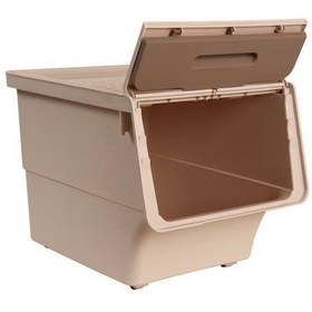 Resim Motek Patateslik Soğanlık Tekerlekli Organizer Çok Amaçlı Saklama Kutusu 1x33 Lt Açık Kahve+krem 