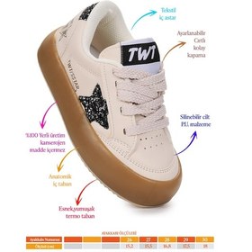 Resim Kiko Kids Rida Günlük Bağcıklı Kız Çocuk Spor Ayakkabı Krem - Siyah Krem - Siyah 