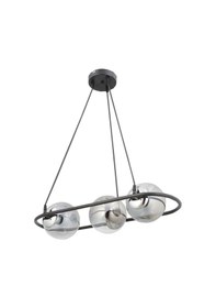 Resim Malo 3 Lü Siyah Krom Füme Camlı Çocuk Odası Kolidor Mutfak Yatak Odası Salon Avize Siyah 