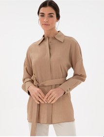 Resim Pierre Cardin Kadın Bej Gömlek Desenli 50306501-vr011 Bej 