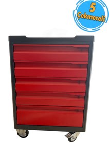 Resim Metal 5 Çekmeceli Metal Takım Arabası 