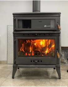 Resim Volkan Retro Dik Fırınlı Şömine 