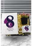 Resim Kadınlar Gününe Özel Puzzle & Motto Fincan & Yapay Çiçek Hediye Seti Kadınlar Günü Hediyesi 