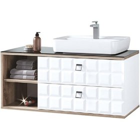 Resim Turkuaz Duru Lavabo 50X40 Cm. Denko Oscar Banyo Alt Dolabı Çok Renkli 