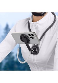 Resim Magsafe Uyumlu 360 Boyun Askılı Telefon Tutucu Sabitleyici Gezi Video Çekimi Tutacağı Oyun Askılı Telefon Tutucu Mıknatıslı Video Çekim Telefon Tutacağı Gri 