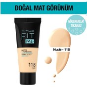 Resim Maybelline new york fit me matte+poreless fondöten - 118 nude 