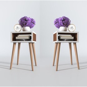 Resim Kenzlife Komodin Ragnarok Cvz 2 Li Set 49*29*29 Komidin Ahşap Ayaklı 