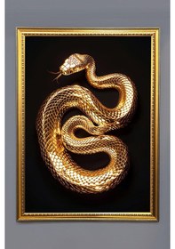 Resim Yılan Figürlü Dijital Baskılı Kadife Kumaş Çerçeveli Tablo Tbl0061 