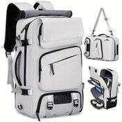 Resim Fochsia Gümüş Gri 17.3 İnç Erkek Seyahat Sırt Çantası Büyük Kapasiteli Ayakkabı Bölmeli Hiking Bagaj. Diğer 