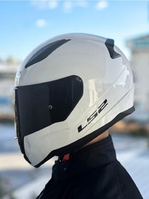 Resim Ls2 Rapid 2 Beyaz Kask Siyah Vizörlü 