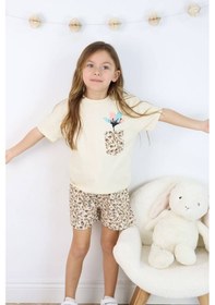 Resim Jollykids Kız Çocuk Cep Detaylı Dokuma Şortlu Takım-bej 