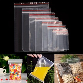 Resim 100 adet/Torba Şeffaf Plastik Kapatılabilir Selofan Poşetler, Zip Kilit Seal, Çağdaş Tarz, Ev Mutfak Depolama Organizatörü, Plastik Malzeme, Sepetler, Kutular, Kaplar, Ev Organizasyonu için Depolama Kapları, Sepetler, Kaplar ve Kaplar için Ev Organizasyonu 