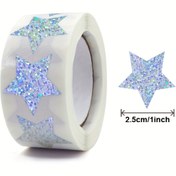 Resim 500 adet 1 İnç Lazer Yıldız Yuvarlak Etiketler El İşleri, Doğum Günü & Tatil Parti Süslemeleri için - Zarf ve Hediyeleri Mühürlemek için Mükemmel 