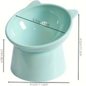 Resim Yükseltilmiş Kedi Kasesi, Boyun Koruma için Yükseltilmiş Eğimli Plastik Besleyici, Kaymaz Taban, Kedi Kulak Şekilli Yemek Kapları ile Ergonomik Tasarım, Açık Pembe & Pastel Mavi Seçenekleri, Kediler İçin İdeal 