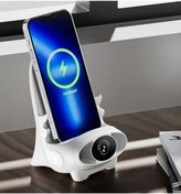 Resim Coverzone 3 In 1 Kablosuz Şarj Istasyonu /telefon Tutucu Masaüstü 15w Qi Iphone Stand Dock Şarj 