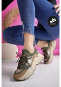 Resim Muggo Sepho Garantili Günlük Yürüyüş Koşu Yüksek Taban Rahat Kadın Sneaker Spor Ayakkabı Haki 