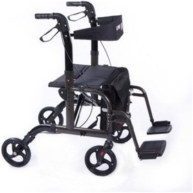 Resim Dm-9124 Lüx Ayak Pedallı Alüminyum Rolatör Hem Rolatör Hem Tekerlekli Sandalye 