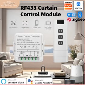Resim Alexa ve Google Home ile Uyumlu Tuya WiFi Zigbee RF433 Akıllı Perde Anahtarı Modülü - Zamanlayıcı ve Ses Kontrollü Elektrikli Rulo Panjur Motoru 