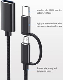 Resim wiks Type-c Usb Otg Micro Otg Kablo Usb Type-c Dönüştürücü Çevirici 