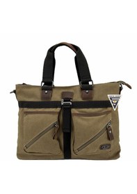 Resim Ççs London 31490 Kanvas Omuz Askılı Evrak Çantası Kahve Çok Renkli 