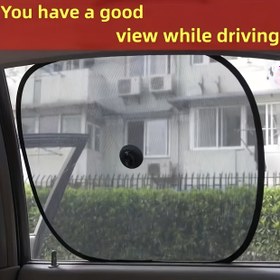 Resim 2 Paket Poliamid Yan Pencere Güneşliği Vakumlu - Araba Penceresi Güneş Engelleyici Isı ve Güneş Koruması İçin, Kolay Kurulum ve Sürüş Sırasında Net Görüş İçin Ayarlanabilir 