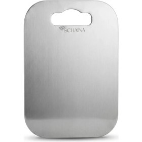 Resim SCHAINA 304 Paslanmaz Çelik Kesme Tahtası 1.5mm | Hijyenik Metal Doğrama Panosu | 24X33 cm 