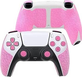 Resim Luck&Link Controller Grip for PS5,Textured Skin kit,for PS5DualSense Anti-Skid Sweat-Absorbent Controllers Handle Grips, Buttons (PS5 Du alSense, Normal-Fluorescent Pink) 