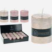 Resim Silindir Işıltılı Mum 4x5cm Pembe 