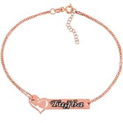 Resim Silver Rose Connecting Hearts Named Women's Bracelet 