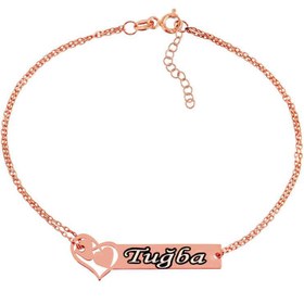 Resim Silver Rose Connecting Hearts Named Women's Bracelet 