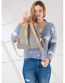 Resim Just Polo Kadın Büyük Boy Sırt Çantası Gri - Camel 