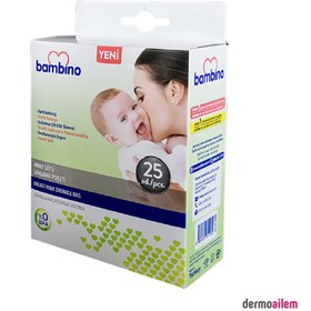 Resim Bambino Anne Sütü Saklama Poşeti 25 Adet 