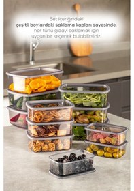 Resim Vienev 12'li Hava Geçirmez Saklama Kabı Seti Antrasit 3 x 250 - 500 - 750 - 1200 ML Antrasit 