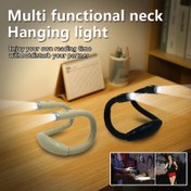 Resim 1 adet Çok Fonksiyonlu LED Boyun Askılı Lamba, Şarj Edilebilir Ev Gece Lambası, 360° Dönen Okuma Lambası, Yurt, Açık Kamp, Koşu, El Feneri Yenilik Lambası, Ticari Acil Durum Lambası 