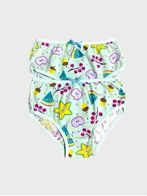 Resim elmas kids Kız Çocuk %100 Pamuklu Yeşil Yıldız Meyve Desenli 2li Slip Külot 
