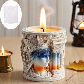 Resim Yunan Athena & İon Sütunu Silikon Kalıp - Isıya Dayanıklı, Yeniden Kullanılabilir Mum, Reçine veya Saksı Bitkisi Kalıbı, Yunan Tanrıçası El Sanatları, Takı Kupası, Kozmetik Saklama için Uygun - Antik Yunan Sanatı Çok Amaçlı Form ve Dekoratif Kap 