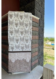 Resim Çift Kişilik Çok Amaçlı Pike, Yazlık Pike, Desenli Pike, Yatak Örtüsü 195x220cm Kahverengi 