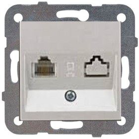 Resim Viko Artline Novella Saten Tekli Nümeris Cat-3 Telefon Prizi Çerçevesiz 92605132 