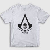 Resim Unisex Çocuk Beyaz Skull Assassin's Creed T-Shirt 