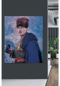 Resim Cephede Görev Alan Atatürk Yağlı Boya Efektli Kanvas Duvar Tablo 221557 