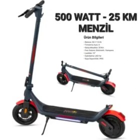Resim Kicks Kickscooter A6 Pro Redbull Arkadan Itişli 500 Watt 25 Km Elektr 